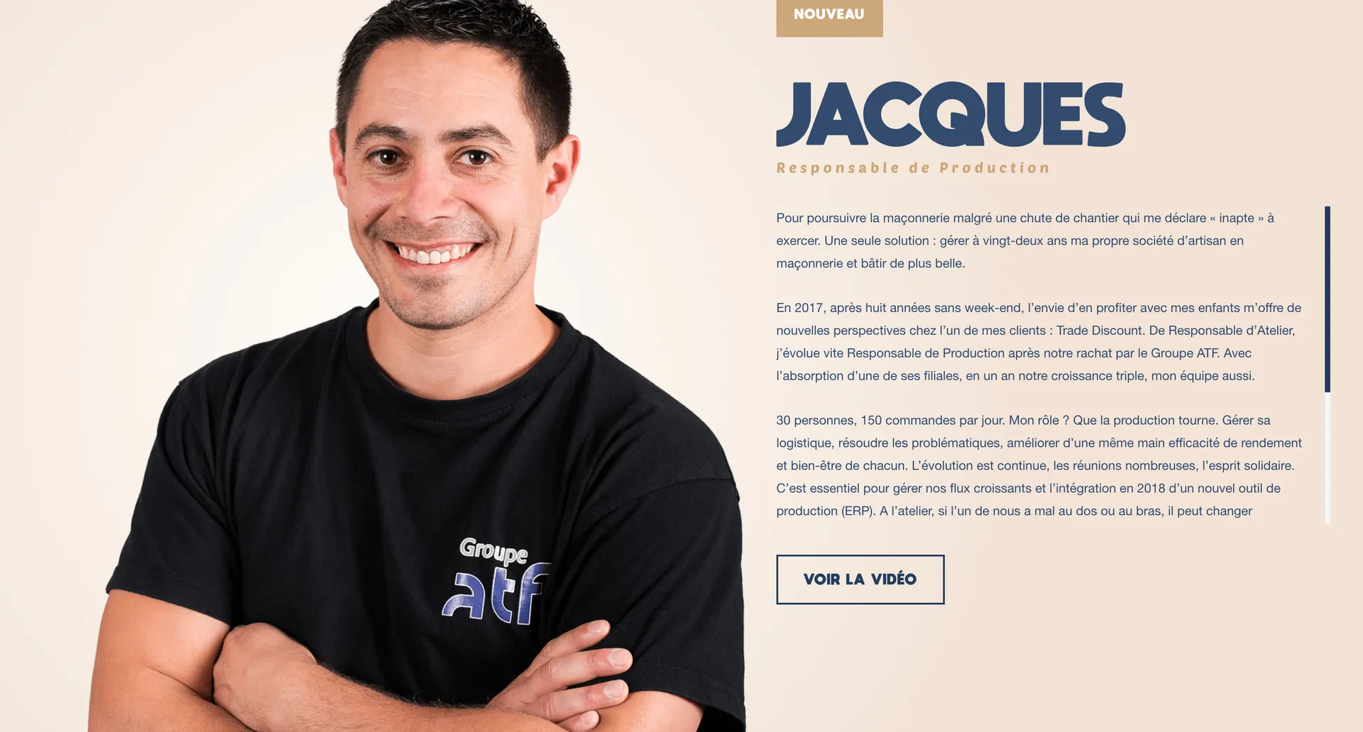 portrait de Jacques sur une affiche publicitaire ATF