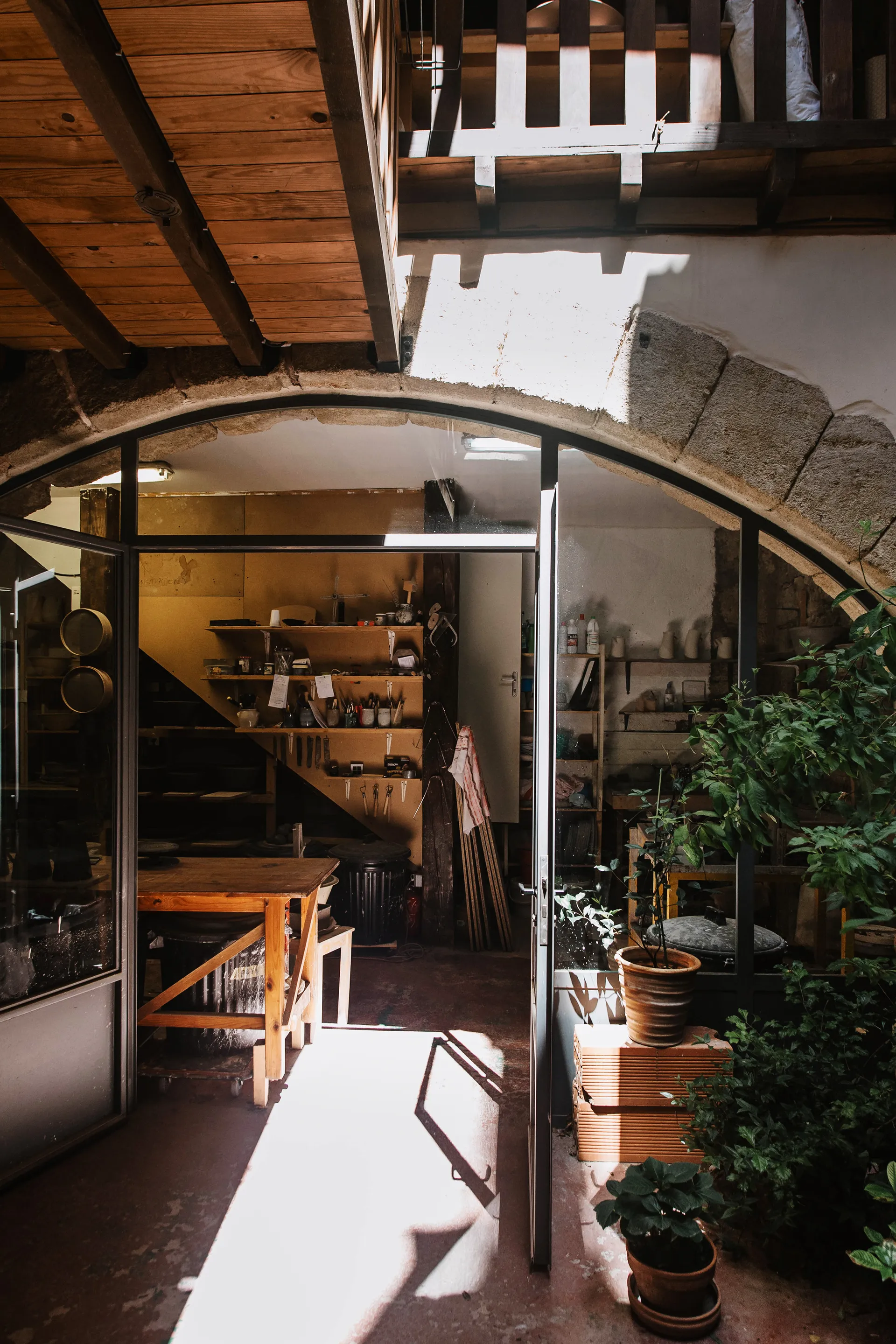 l'atelier vu depuis la cour intérieure